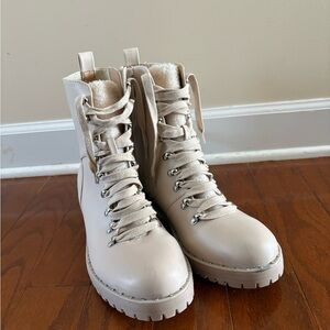 Dolce Vita Cream Combat Boots
